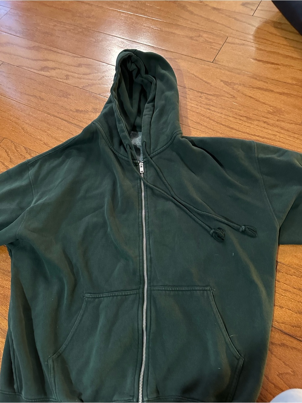 Women's Dark Green Zip Hoodie Jacket - Lightweight Zip-Up